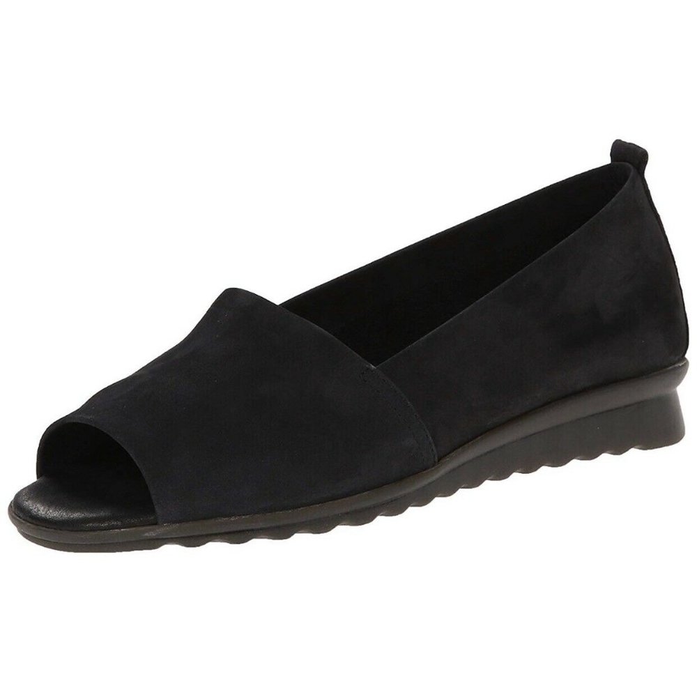 The FLEXX Black Open Peep Toe Leather Wedge US 6